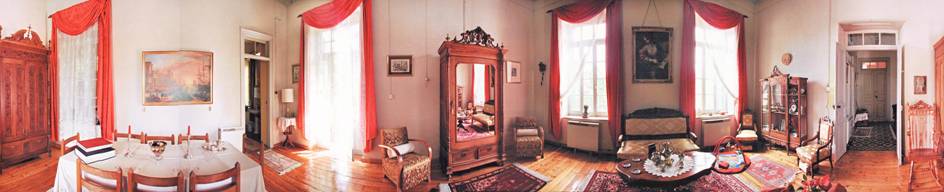 Wide-angle view of the sitting-room, 1st floor, 2001.
